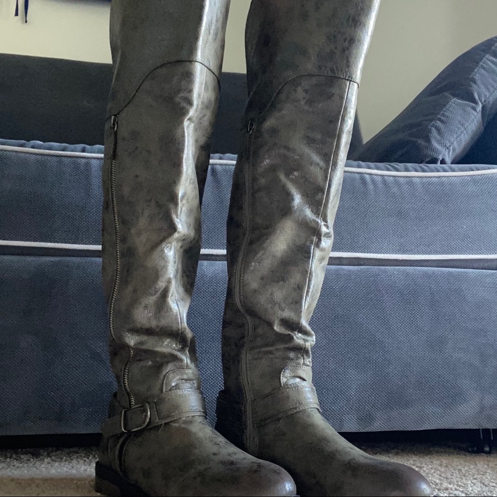 NWT Size 10 Over The Knee Boots Olive Brown Restricted